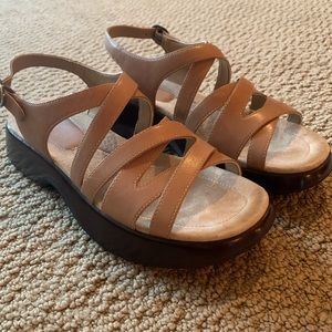 Dansko Dani Tan Leather Strappy Sandals Size 40